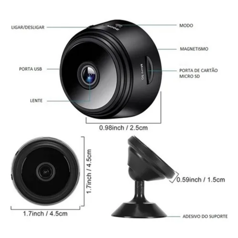 Mini Câmera A9 Wi-Fi - Segurança Discreta e Noturna